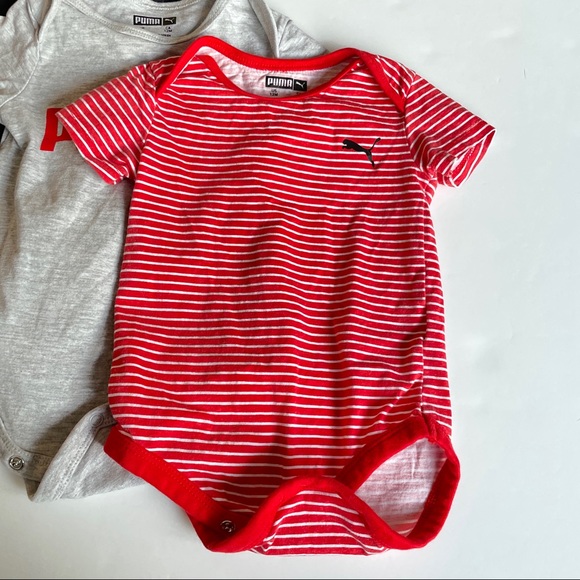 Puma Red & Black Logo Bodysuit Set - Infant - Picture 2 of 6